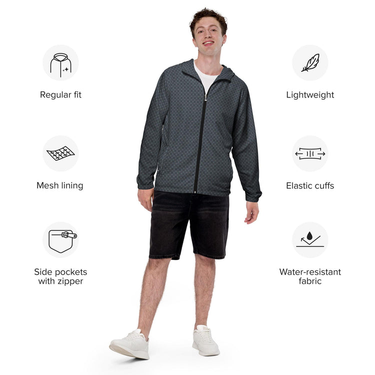 Men’s Geometric Windbreaker Jacket – Casual & Stylish Lightweight Jacket for All Seasons