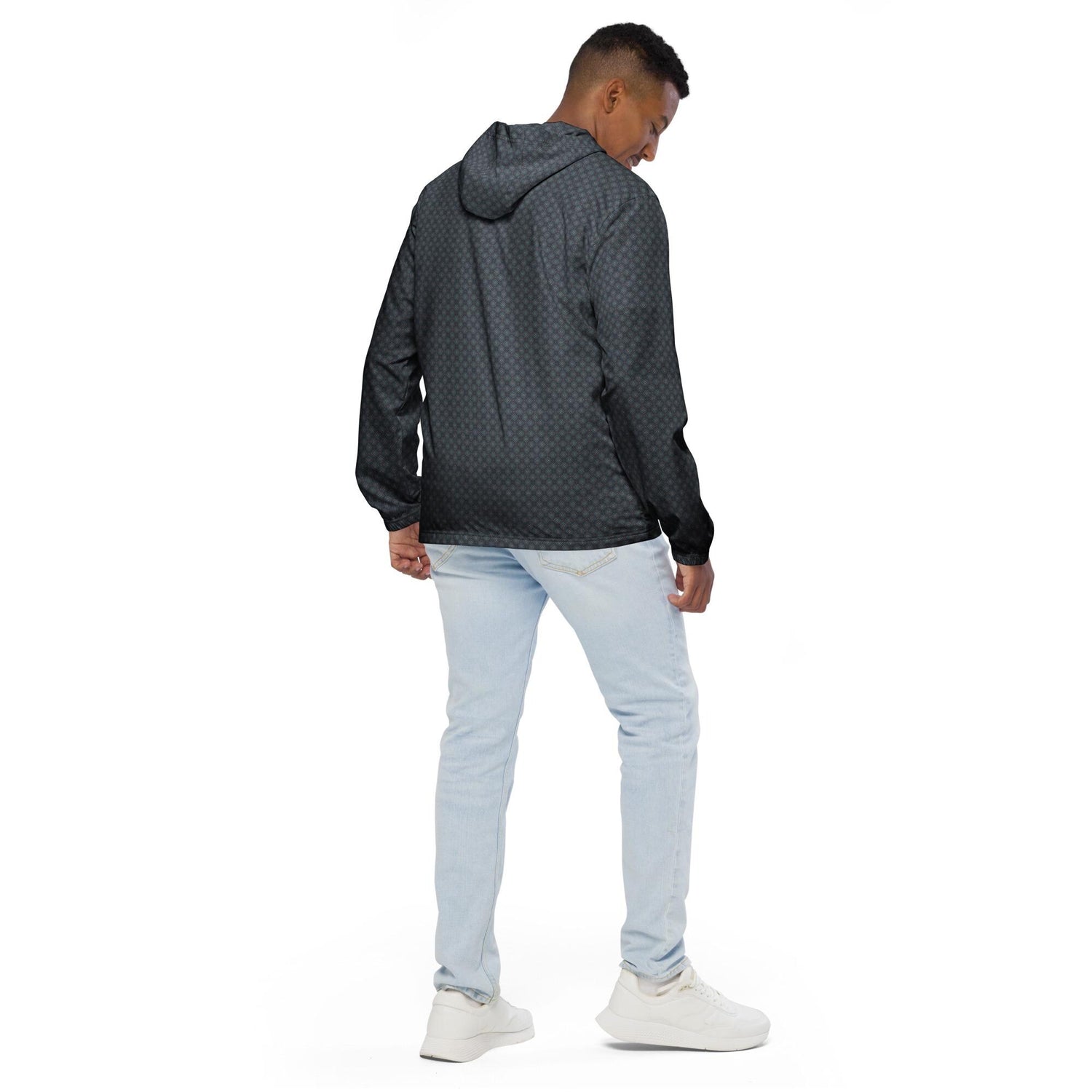 Men’s Geometric Windbreaker Jacket – Casual & Stylish Lightweight Jacket for All Seasons
