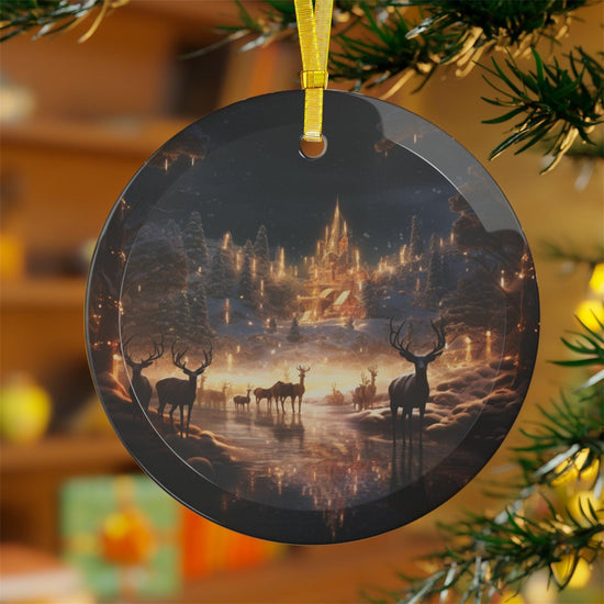 Glass Ornaments,Christmas scenery, tree decor, Holiday ornament, great small gift, Holiday Party gift, Home decor, Holiday gift exchange