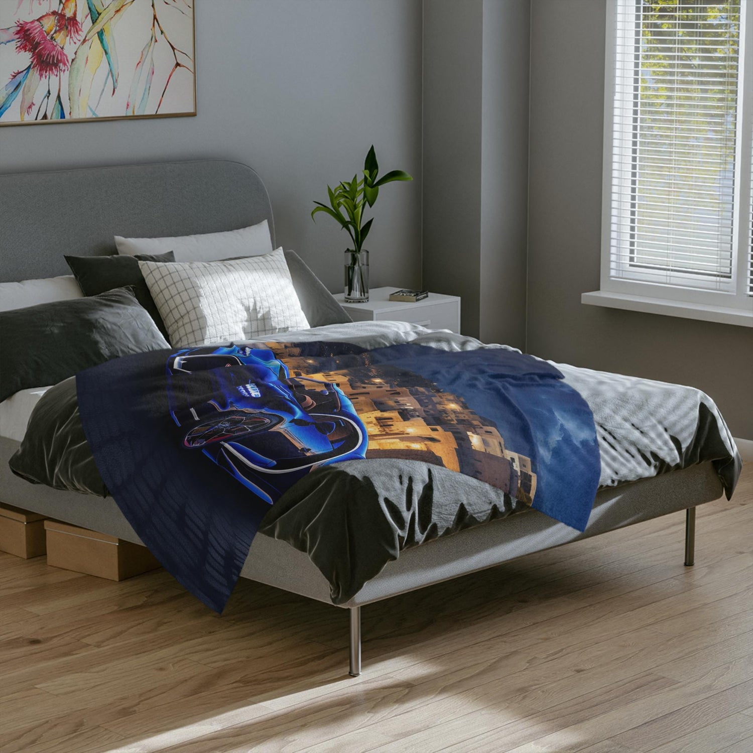 Luxury Velveteen Microfiber Blanket for Car Enthusiasts, Cozy Home Decor, Perfect Gift for Birthdays, Father&