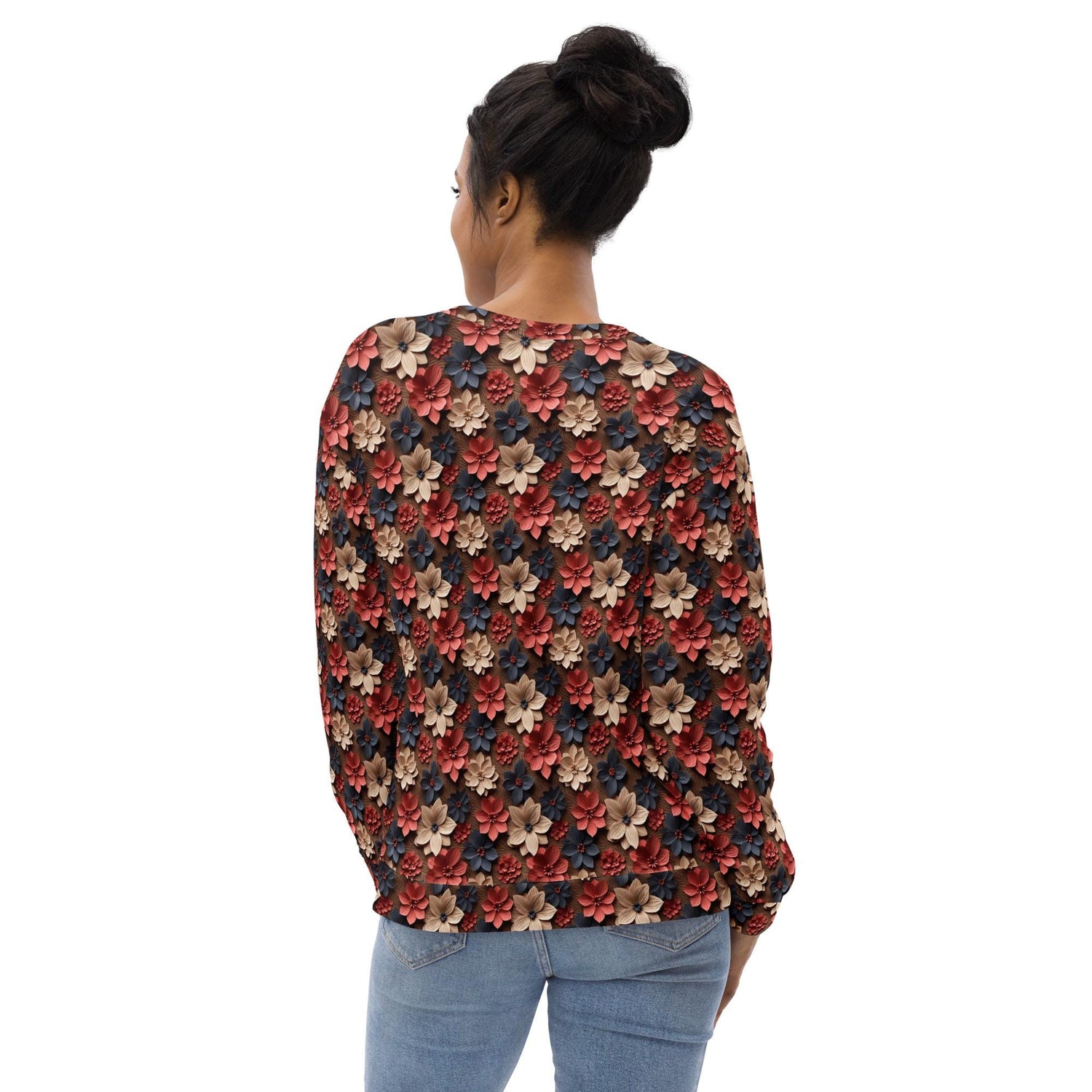 Bright Floral All-Over Pattern Sweatshirt for Women – Vibrant & Cozy Floral Sweatshirt for Every Season