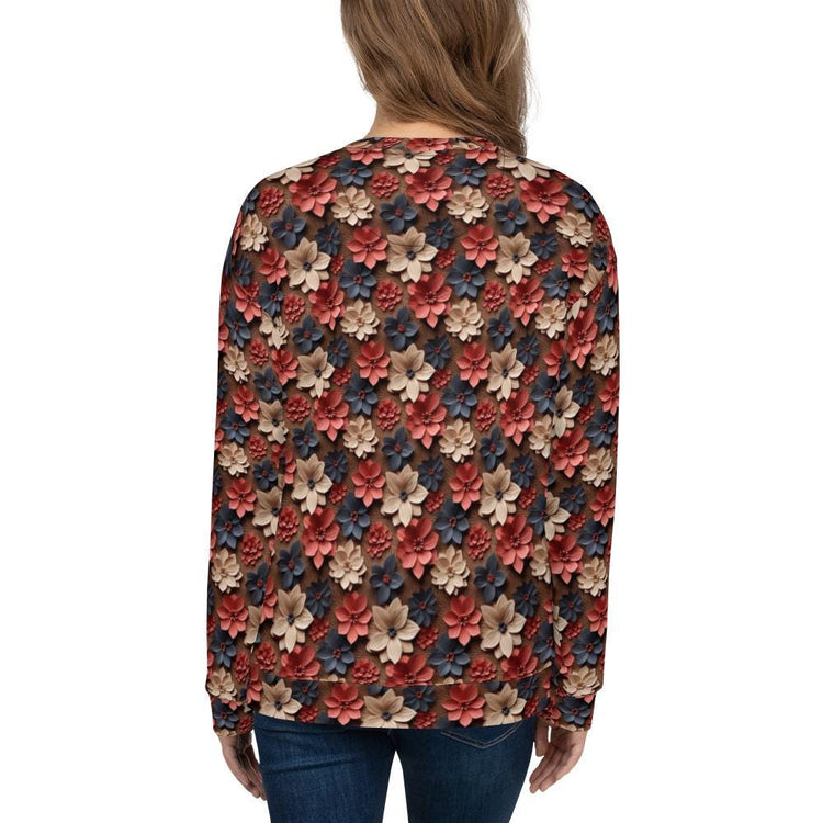 Bright Floral All-Over Pattern Sweatshirt for Women – Vibrant & Cozy Floral Sweatshirt for Every Season