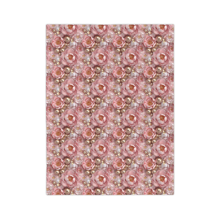Blush Floral Velveteen Microfiber Blanket - Cozy Home Decor, Luxury Throw Blanket, Gift for Her, 3D Bedroom Accent, Wedding Gift