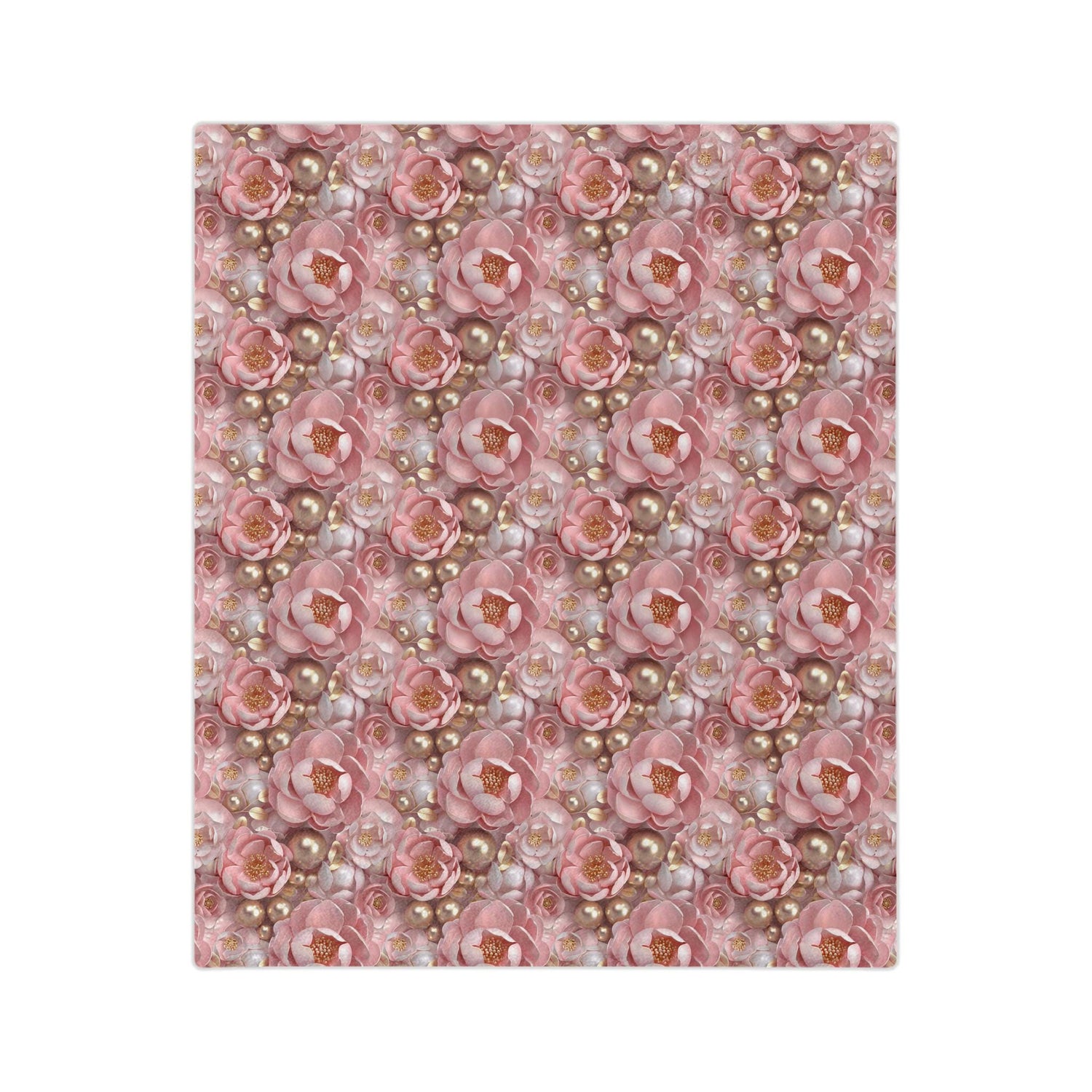 Blush Floral Velveteen Microfiber Blanket - Cozy Home Decor, Luxury Throw Blanket, Gift for Her, 3D Bedroom Accent, Wedding Gift