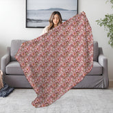 Blush Floral Velveteen Microfiber Blanket - Cozy Home Decor, Luxury Throw Blanket, Gift for Her, 3D Bedroom Accent, Wedding Gift