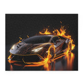 Flame-Infused Sports Car Puzzle | Perfect Gift for Car Lovers, 120-Piece, 252-Piece, 500-Piece, Family Fun, Racing Enthusiasts