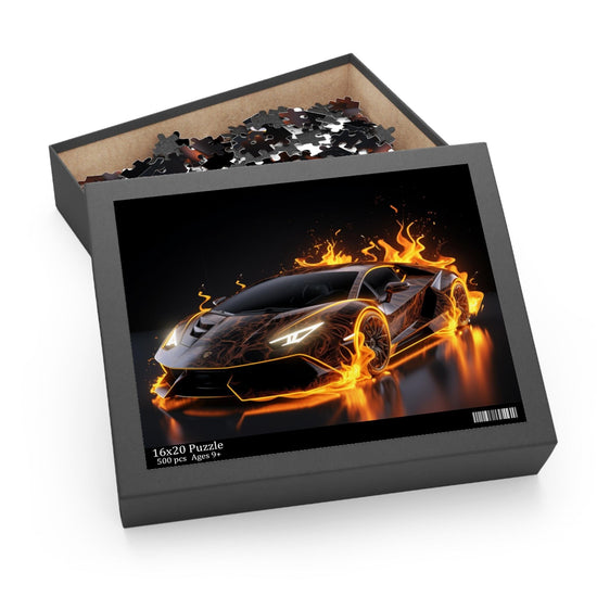 Flame-Infused Sports Car Puzzle | Perfect Gift for Car Lovers, 120-Piece, 252-Piece, 500-Piece, Family Fun, Racing Enthusiasts