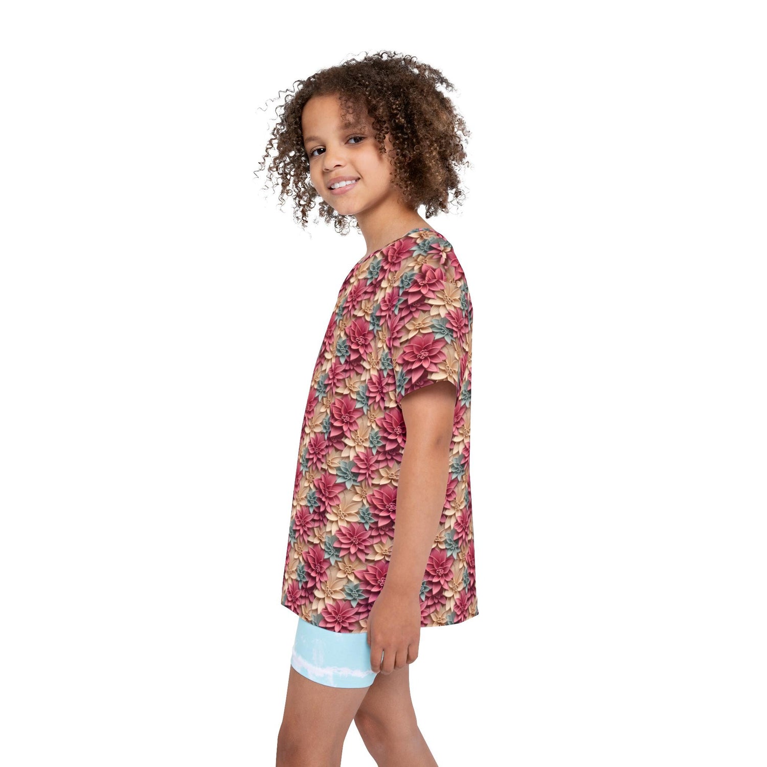Kids Floral Sports Jersey, Cute Activewear for Boys & Girls, Ideal for Birthdays, Sports Events, Summer Fun, Playful Vibes
