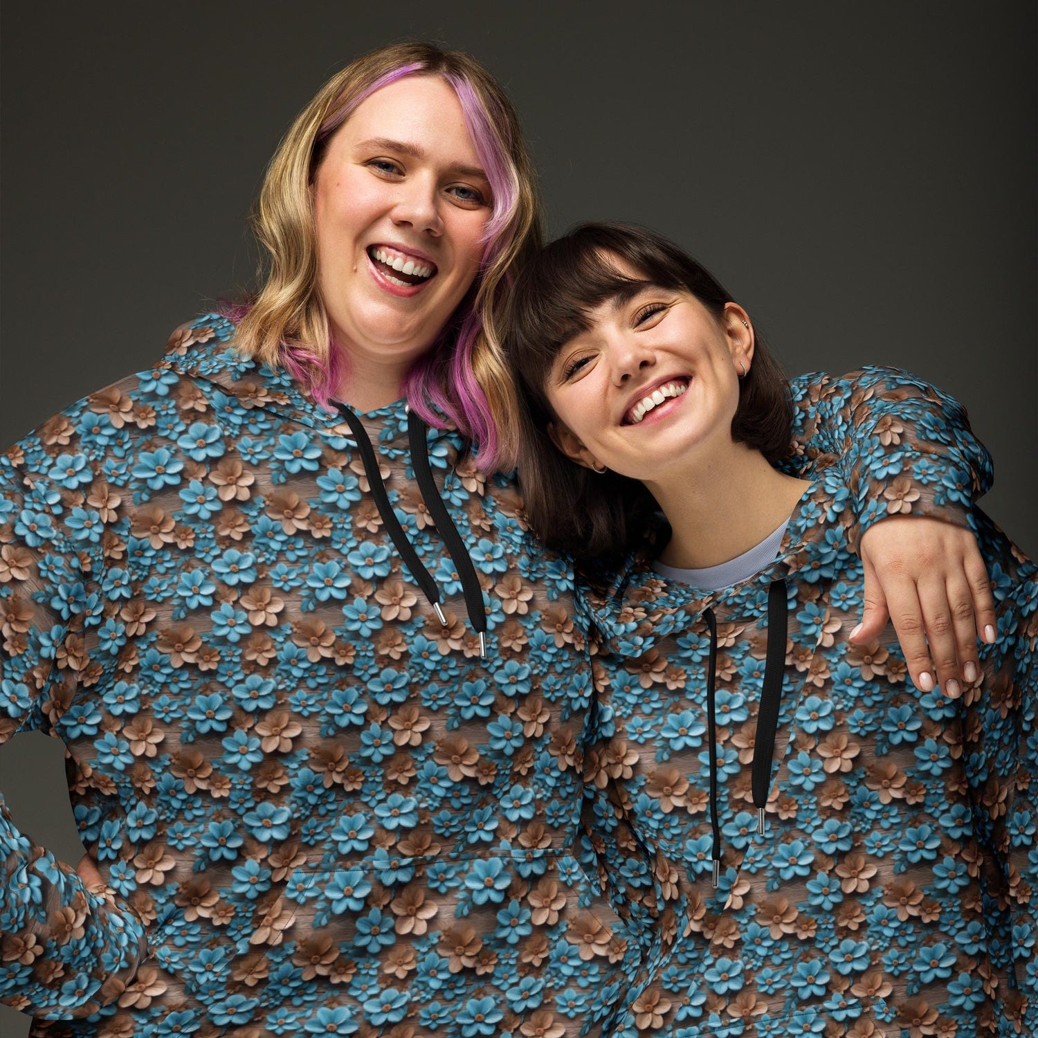 Warm Vibrant 3D Floral All Over Print Hoodie for Women - Stylish Cozy, Perfect for Fall & Winter