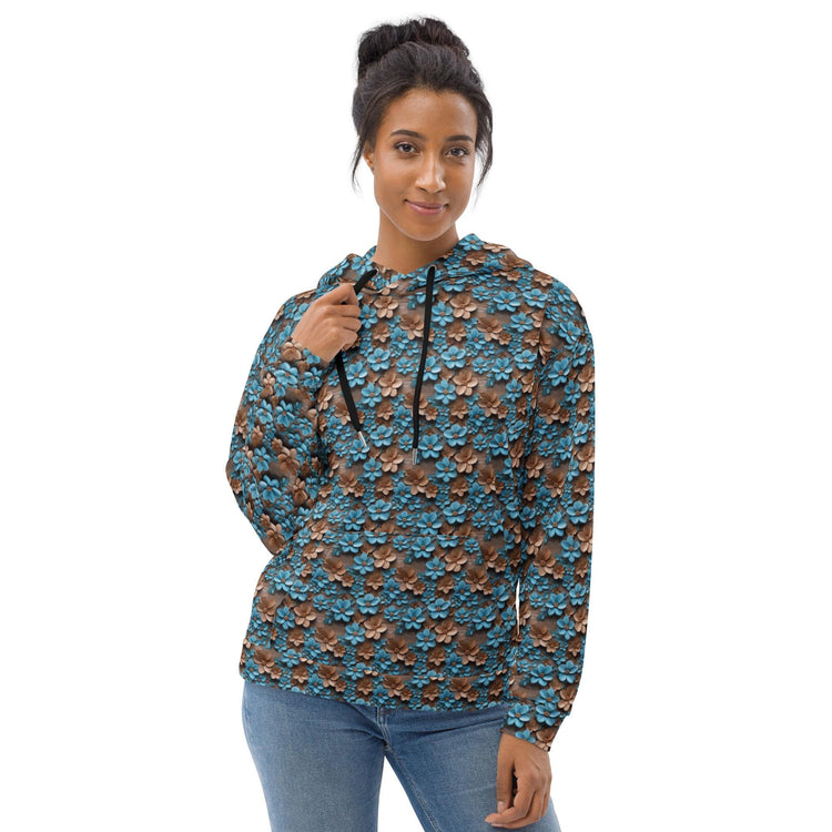 Warm Vibrant 3D Floral All Over Print Hoodie for Women - Stylish Cozy, Perfect for Fall & Winter
