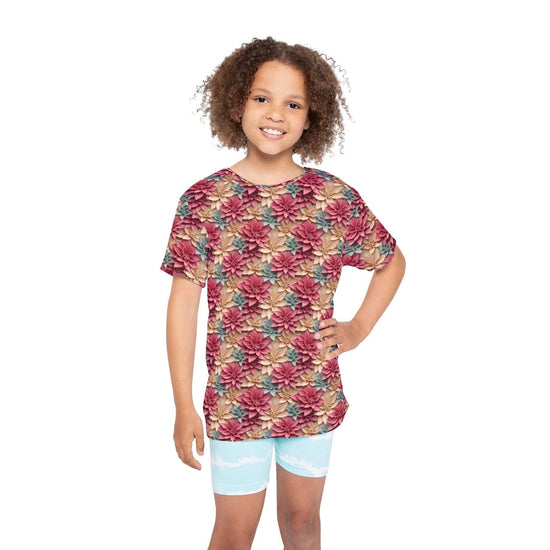 Camiseta deportiva floral para niños, ropa deportiva bonita para niños y niñas, ideal para cumpleaños, eventos deportivos, diversión de verano, ambiente divertido.