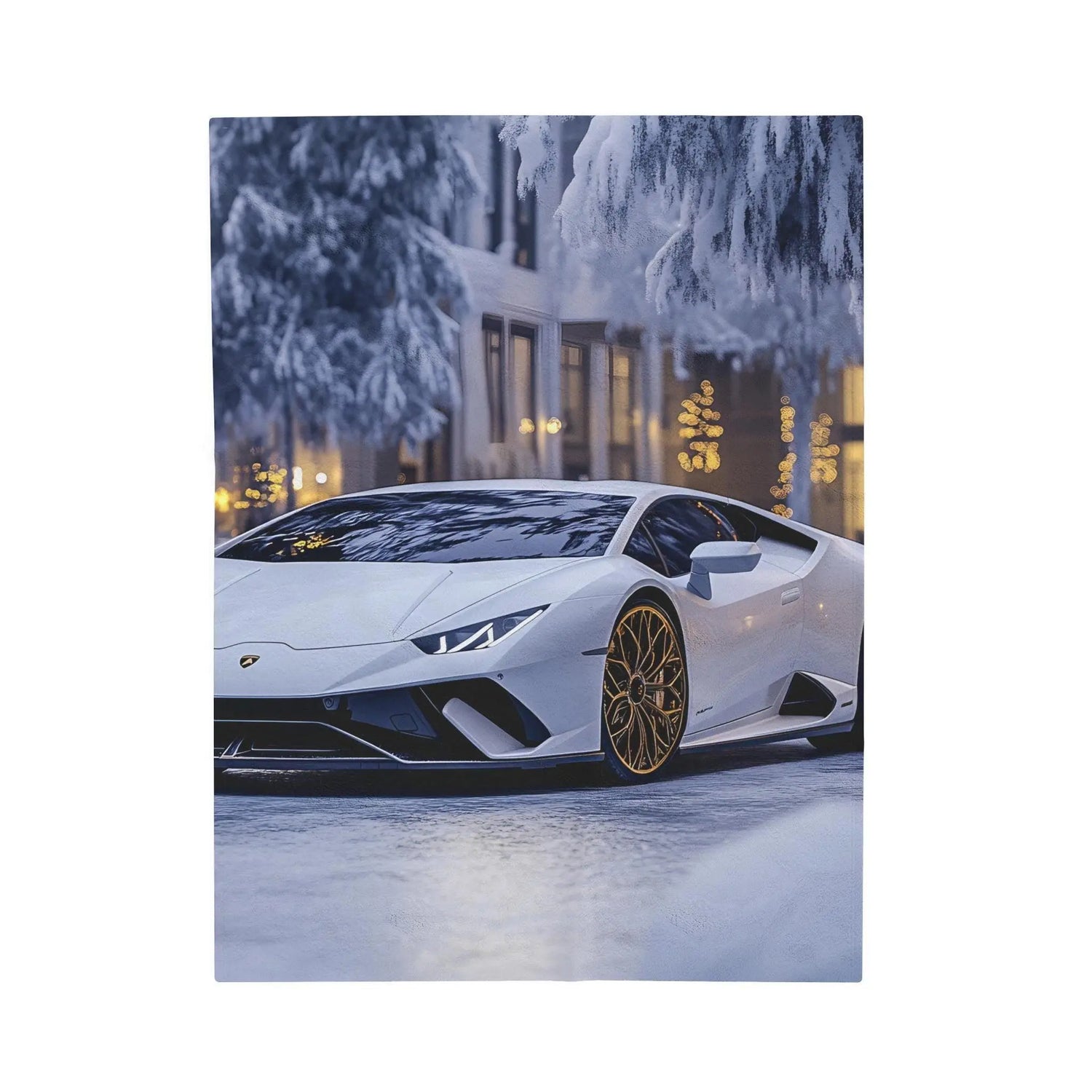 Luxurious Velveteen Plush Blanket featuring Sports Car - Cozy Throw for Car Enthusiasts, Gift for Him, Home Decor, Plush Blanket, Lamborgini The Aurora Touch