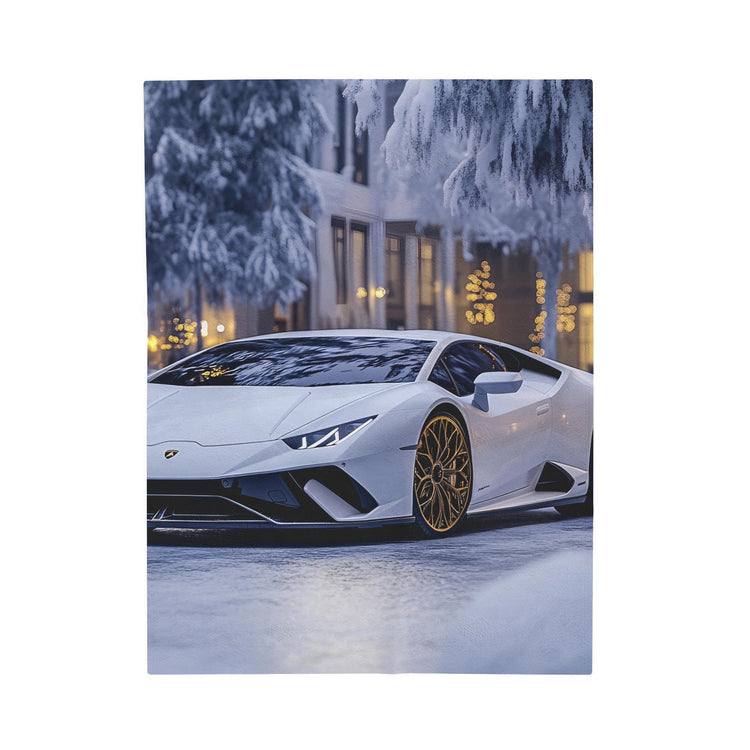 Luxurious Velveteen Plush Blanket featuring Sports Car - Cozy Throw for Car Enthusiasts, Gift for Him, Home Decor, Plush Blanket, Lamborgini