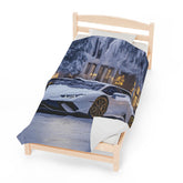 Luxurious Velveteen Plush Blanket featuring Sports Car - Cozy Throw for Car Enthusiasts, Gift for Him, Home Decor, Plush Blanket, Lamborgini