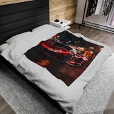 Luxury Velveteen Plush Blanket with Sports Car Design, Cozy Throw, Gift for Car Lovers, Home Decor, Soft Fleece Blanket, Auto Enthusiast