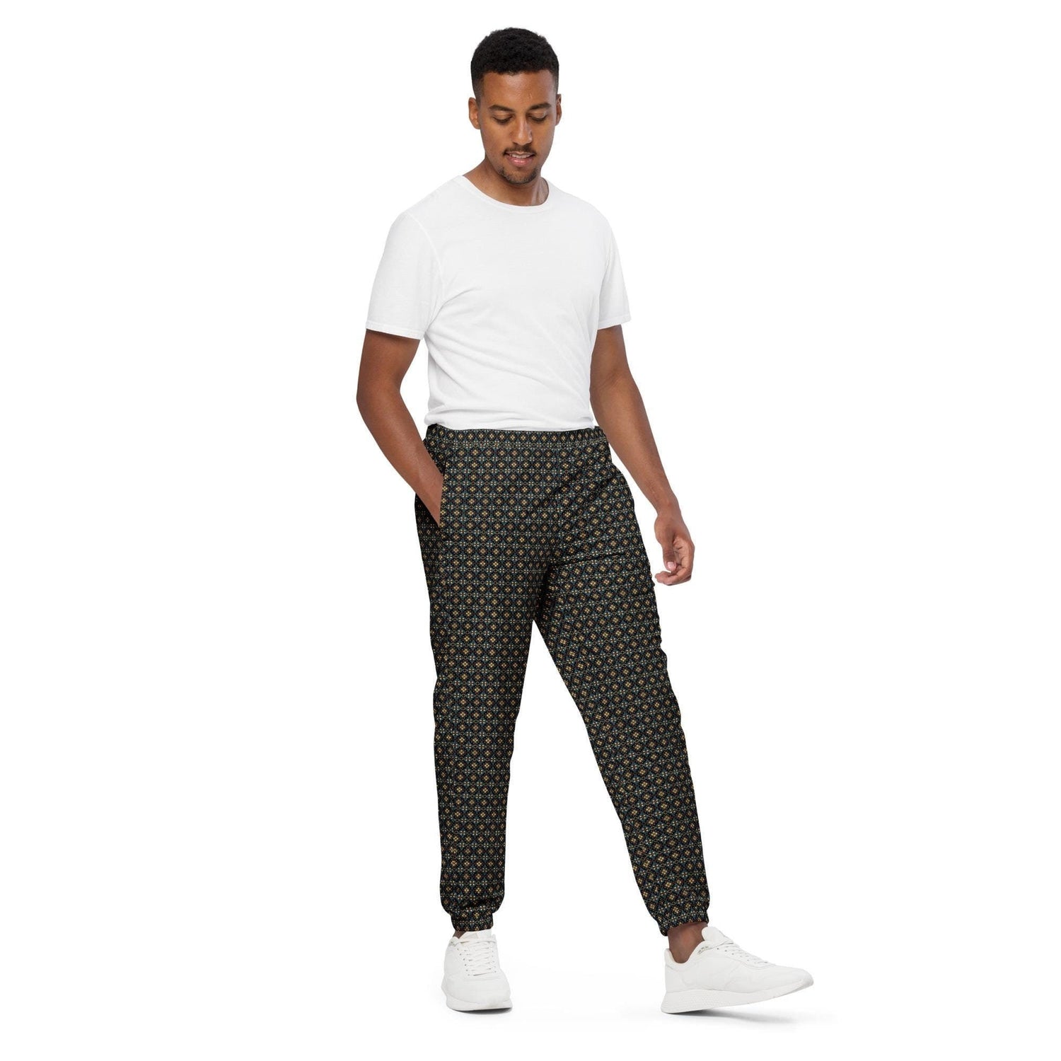 Stylish All-Over Print Men’s Track Pants | Trendy Activewear | Comfortable and Breathable | Custom Pattern Joggers | Streetwear Essential
