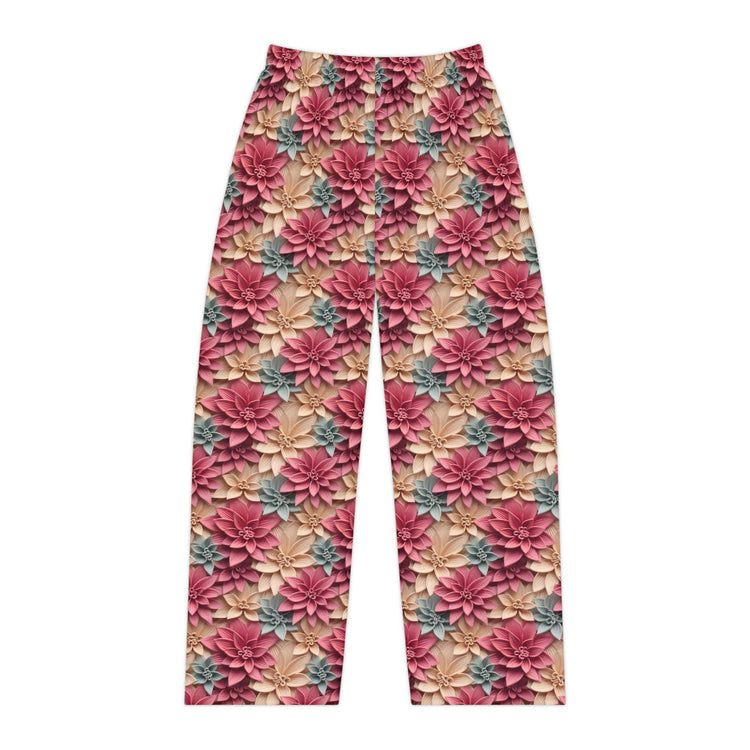 Bohemian Floral Pajama Pants, Cozy Lounge Pants, Indoor Wear, Flower Print Sleepwear, Gift for Her, Relaxation Outfit