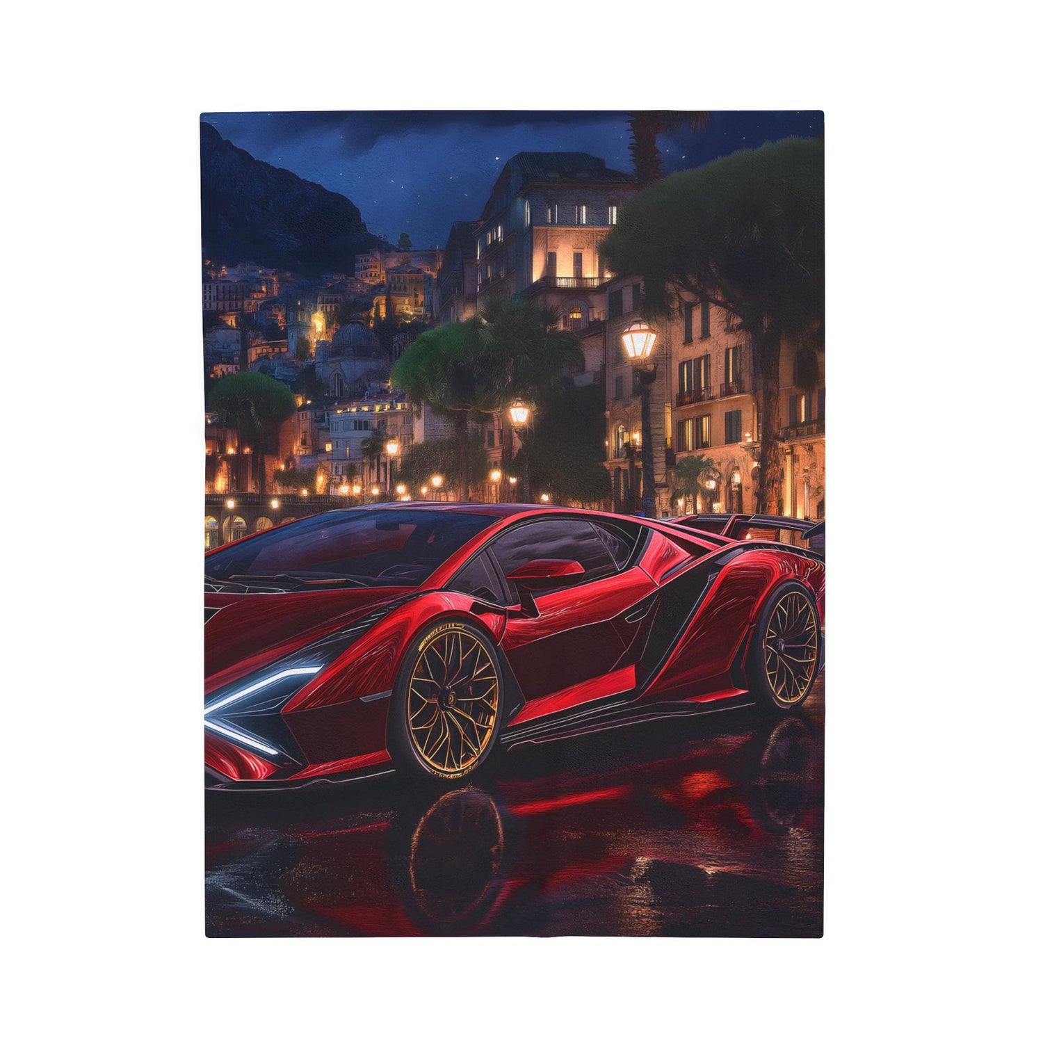 Luxury Sports Car Velveteen Plush Blanket, Cozy Throw for Car Lovers, Great Gift for Birthdays, Home Décor, Movie Nights