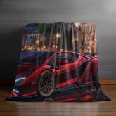 Luxury Sports Car Velveteen Plush Blanket, Cozy Throw for Car Lovers, Great Gift for Birthdays, Home Décor, Movie Nights