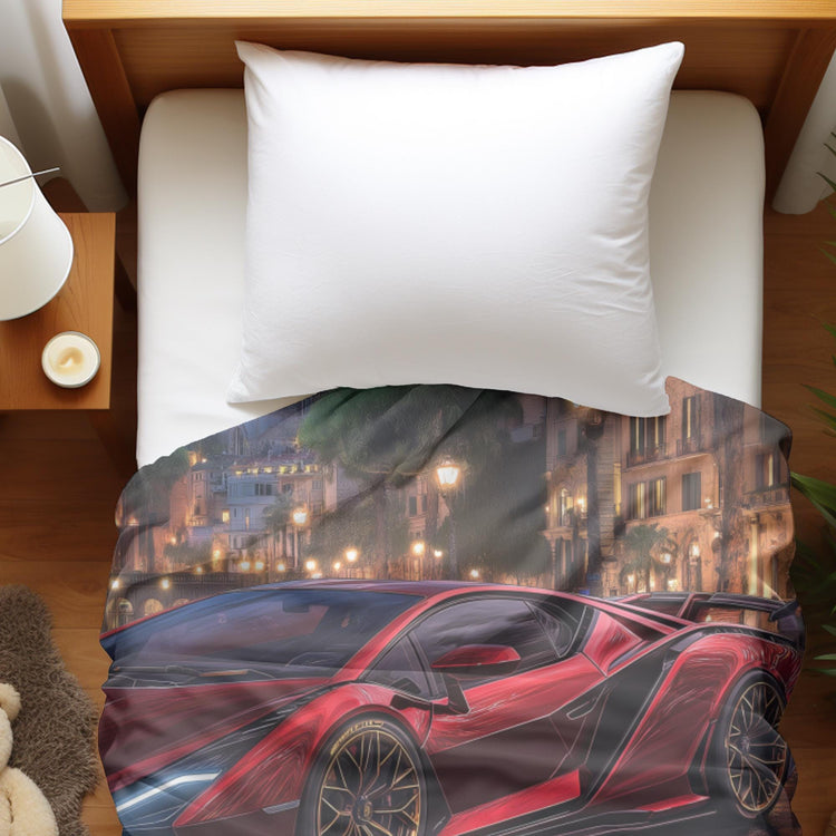 Luxury Sports Car Velveteen Plush Blanket, Cozy Throw for Car Lovers, Great Gift for Birthdays, Home Décor, Movie Nights