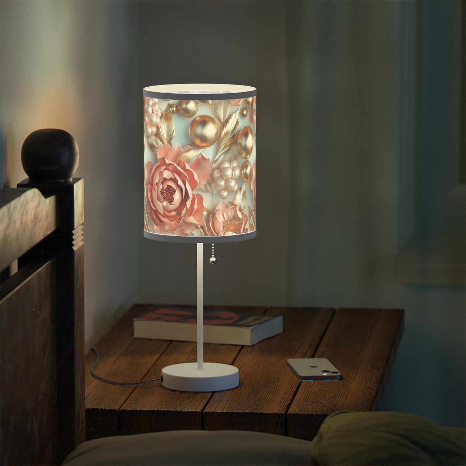 Floral Table Lamp, Elegant Decor, Bedside Lighting, Home Gift, Bedroom Decoration, Modern Lighting Fixture, Flower Design