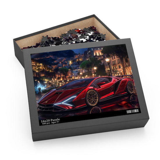 Lamborghini Nightscape Puzzle | 120, 252, 500-Piece | Car Enthusiast Gift | Dynamic Nighttime Art | Family Game Night | Perfect for Father&