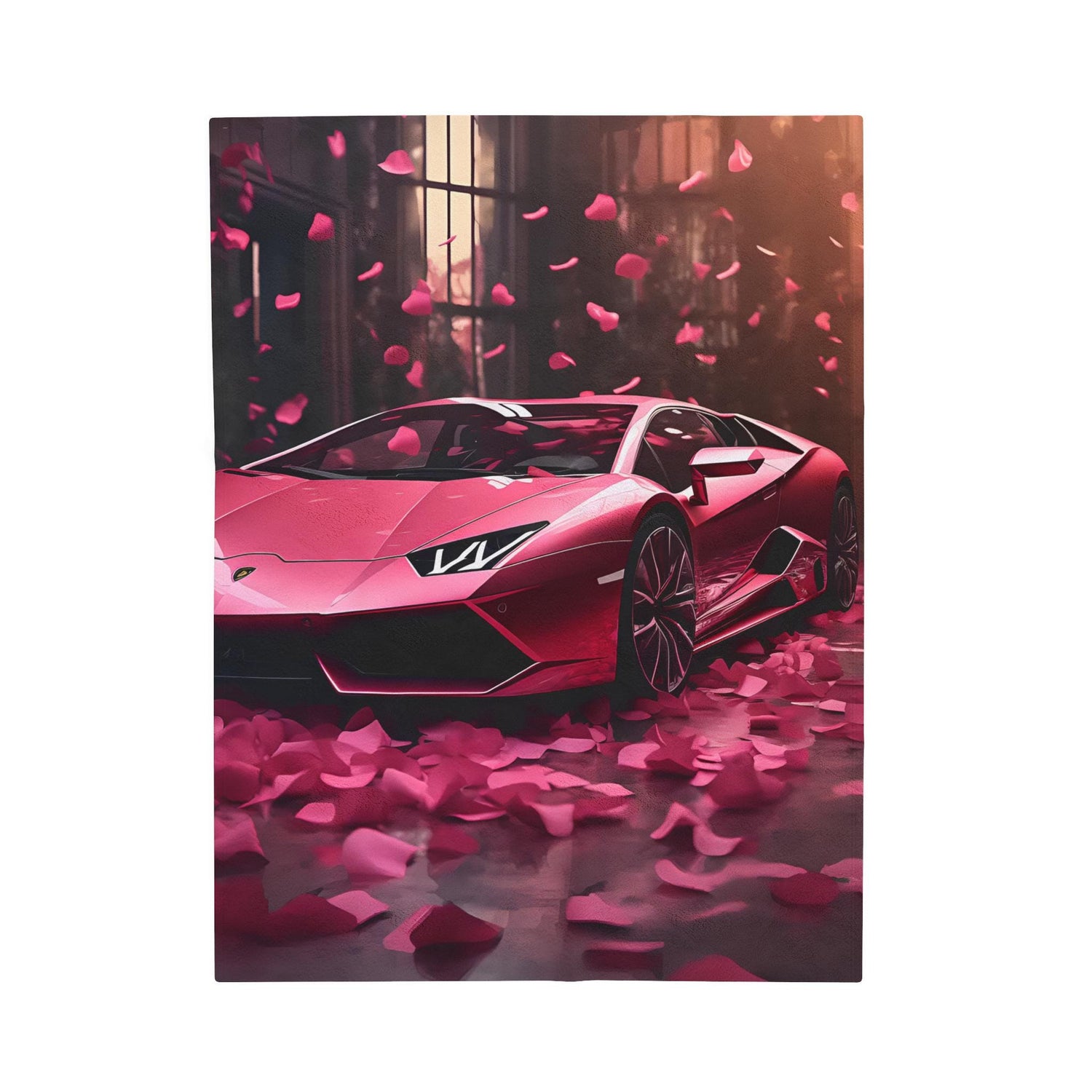 Velveteen Plush Blanket, Valentines Plush Blanket, Pink Cozy Bed Cover, Pink Barbie Blanket, Stylish Couch Throw, Pink Lamborghini