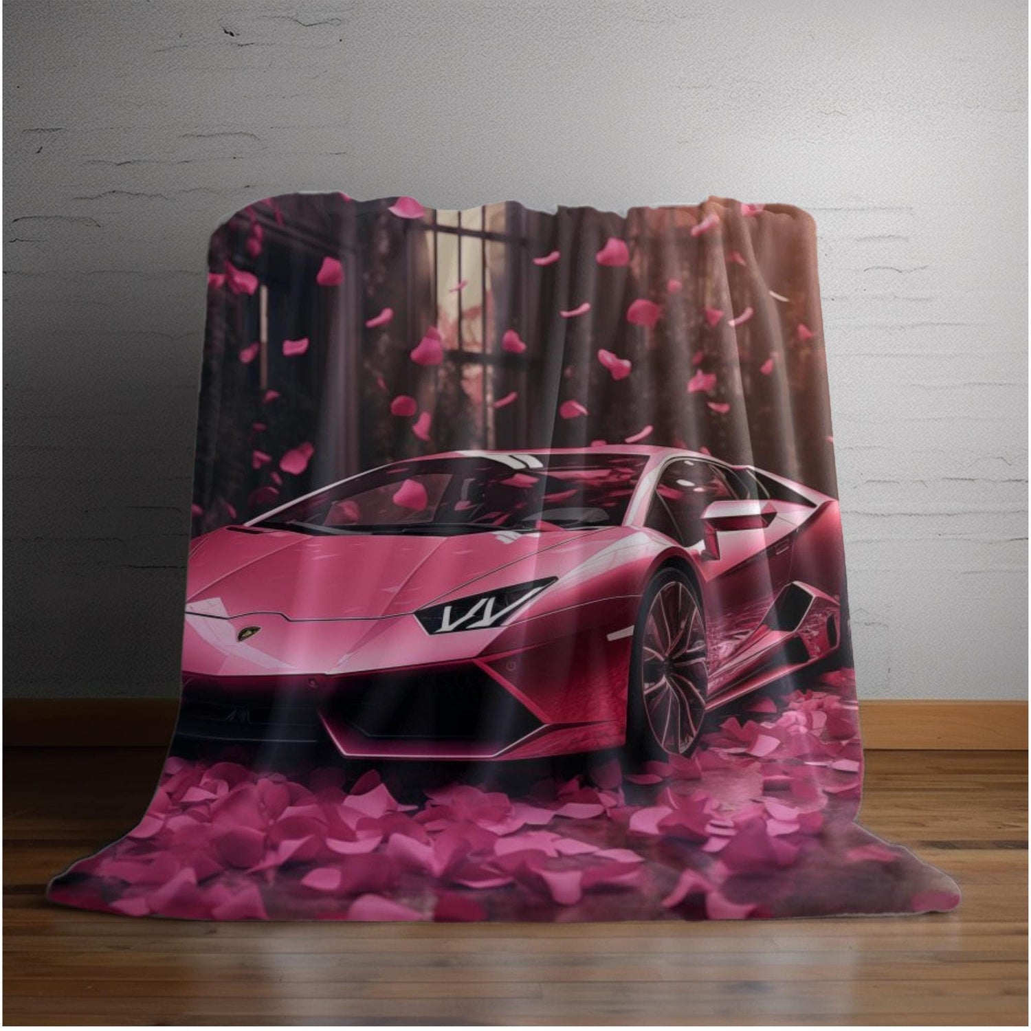 Valentines Plush Blanket - Pink Cozy Bed Cover, Stylish Couch Throw, Pink Barbie, Lamborghini, Velveteen Plush Blanket