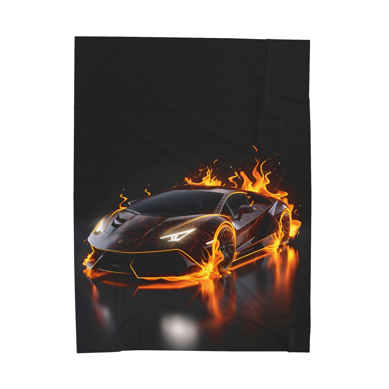 Plush Blanket, Race Car Portrait, Exotic Car Art, Stylish, Young Teen Gift, Teen Bedroom Decor, Black Lamborghini