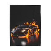 Plush Blanket, Race Car Portrait, Exotic Car Art, Stylish, Young Teen Gift, Teen Bedroom Decor, Black Lamborghini