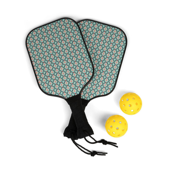 Set de Pickleball Boho: elegante juego de raquetas para juegos divertidos, regalo deportivo, actividades al aire libre, estilo de vida activo y diversión de verano.
