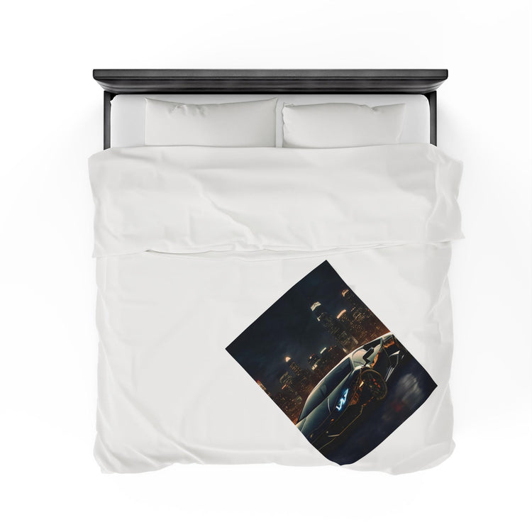 Luxury Car Themed Velveteen Plush Blanket, Cozy Throw for Car Lovers, Perfect Gift for Man Cave, Car Enthusiasts, Home Decor Accent