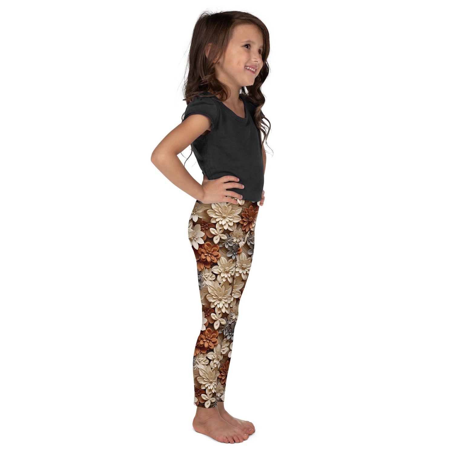 Whimsical Floral All-Over Print Leggings for Kids - Soft, Stylish, and Comfortable!