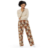 All-Over Floral Print Wide-Leg Pants – Stylish & Comfortable Women&