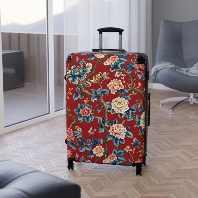 Floral Suitcase for Travel, Stylish Luggage for Women, Unique Vacation Gear, Trendy Travel Accessory, Perfect Gift for Travelers