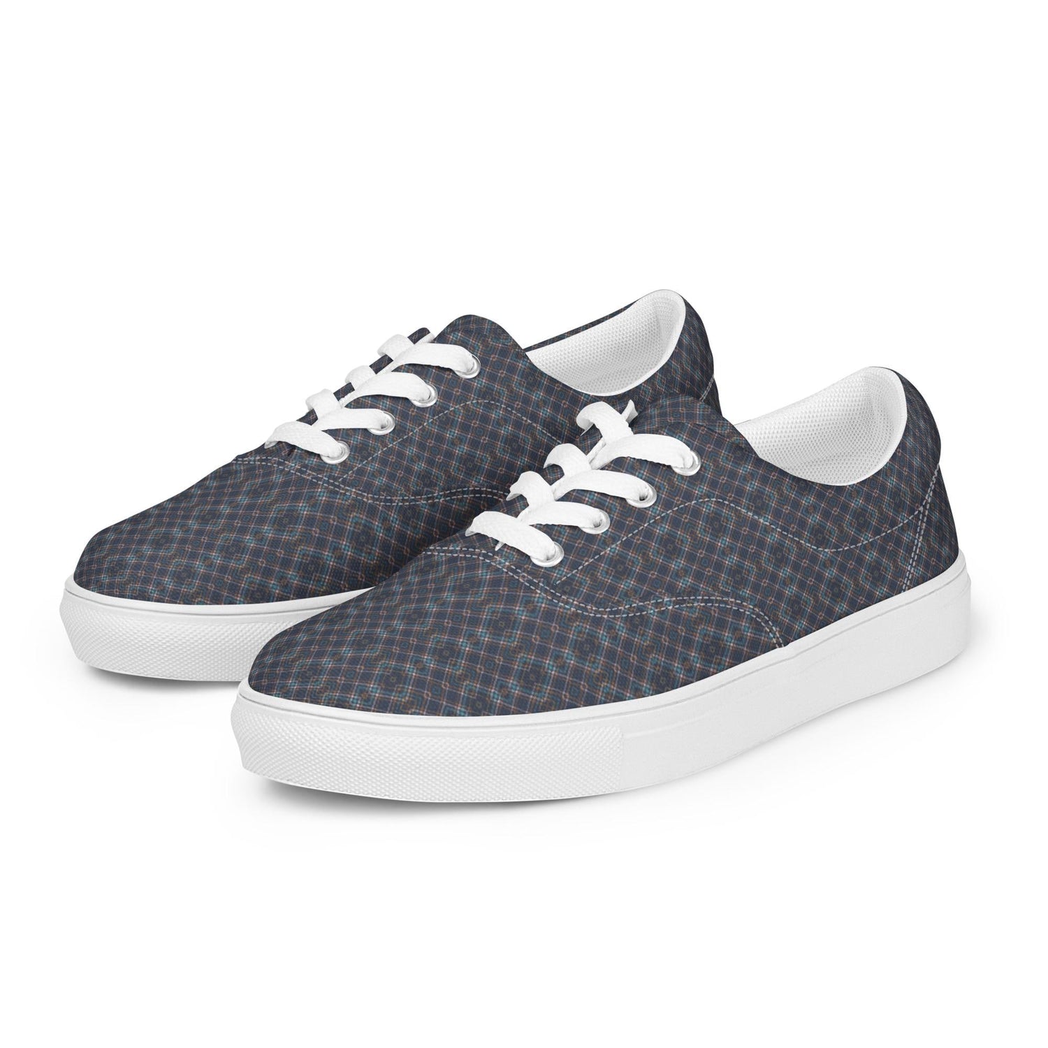 Men’s Geometric Pattern Casual Lace-Up Canvas Shoes – Trendy, Comfortable & Stylish Footwear for Everyday Wear
