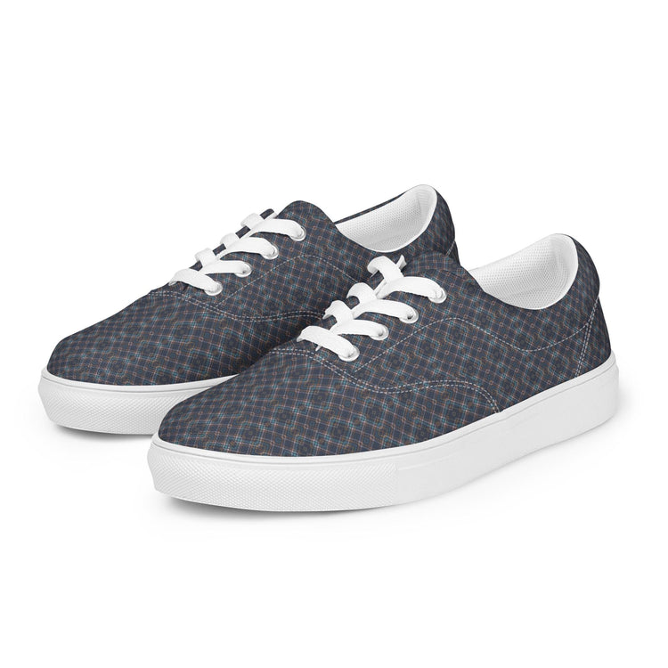 Men’s Geometric Pattern Casual Lace-Up Canvas Shoes – Trendy, Comfortable & Stylish Footwear for Everyday Wear