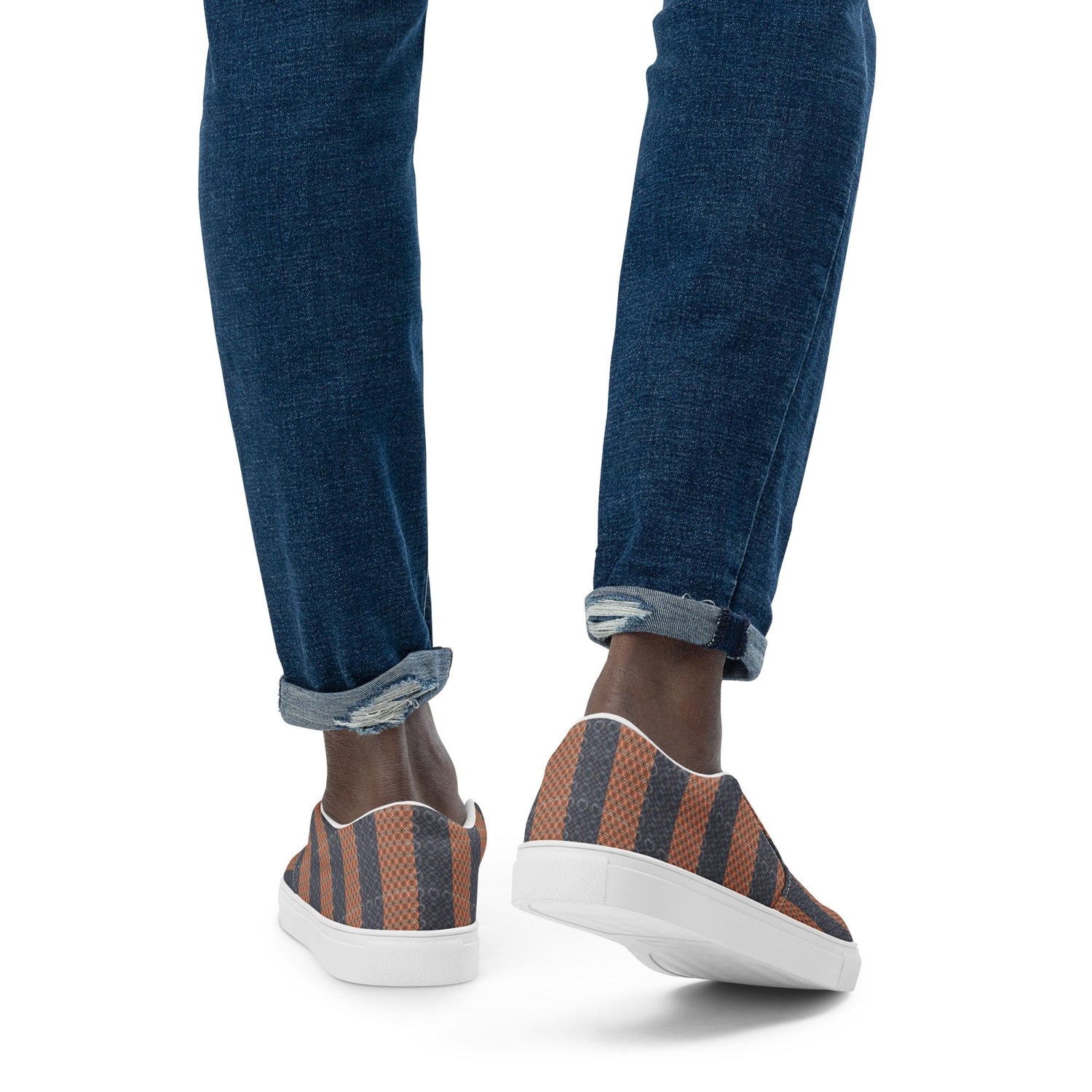 Men’s Geometric Pattern Slip-On Canvas Shoes – Stylish, Comfortable, and Versatile Fashion Sneakers for Every Occasion