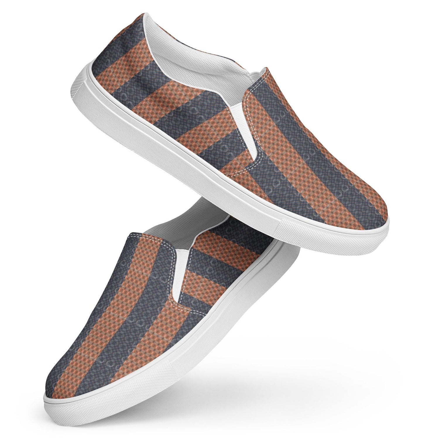 Men’s Geometric Pattern Slip-On Canvas Shoes – Stylish, Comfortable, and Versatile Fashion Sneakers for Every Occasion