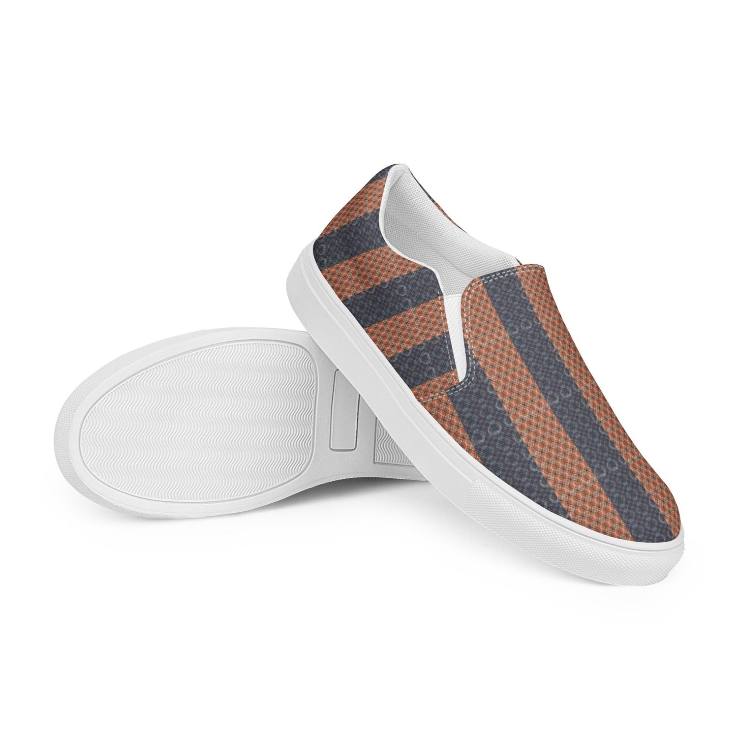 Men’s Geometric Pattern Slip-On Canvas Shoes – Stylish, Comfortable, and Versatile Fashion Sneakers for Every Occasion