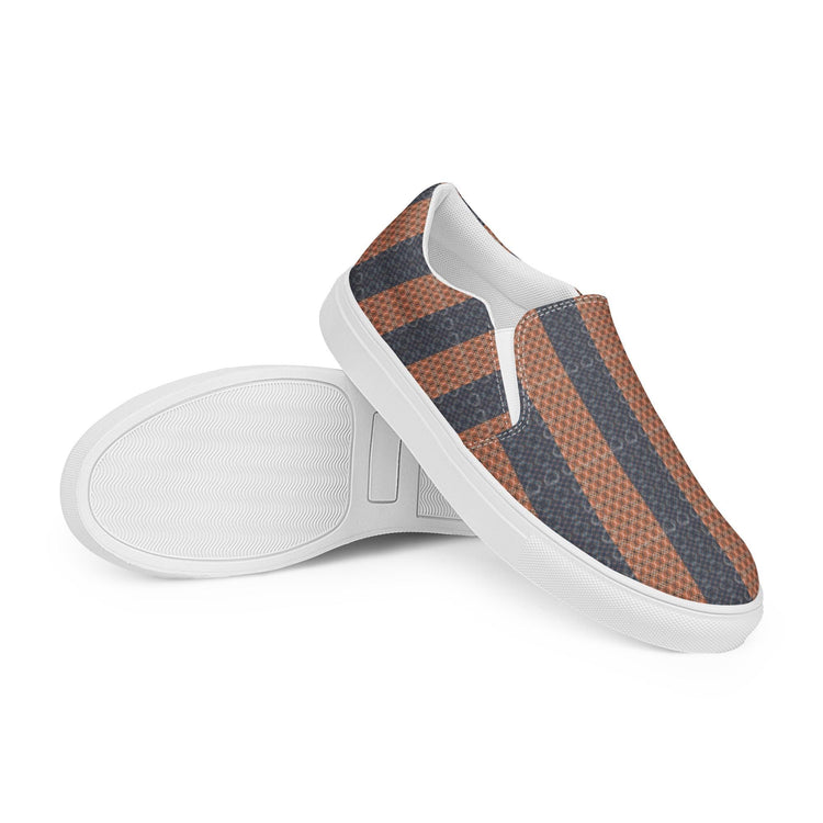 Men’s Geometric Pattern Slip-On Canvas Shoes – Stylish, Comfortable, and Versatile Fashion Sneakers for Every Occasion