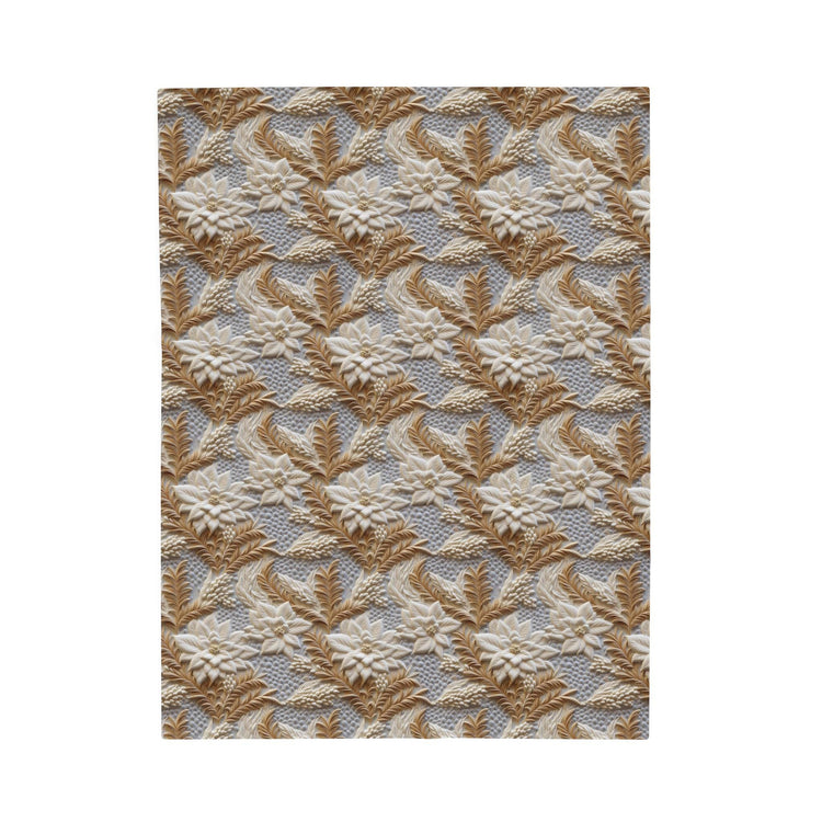 Cozy Velveteen Plush Blanket - Soft Floral Pattern Throw for Home Decor, Gift for Weddings, Birthday, Housewarming, Snuggling