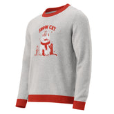 Festive Knitted Christmas Fun Cat Design Crew Neck Sweater – Purrfect Holiday Style