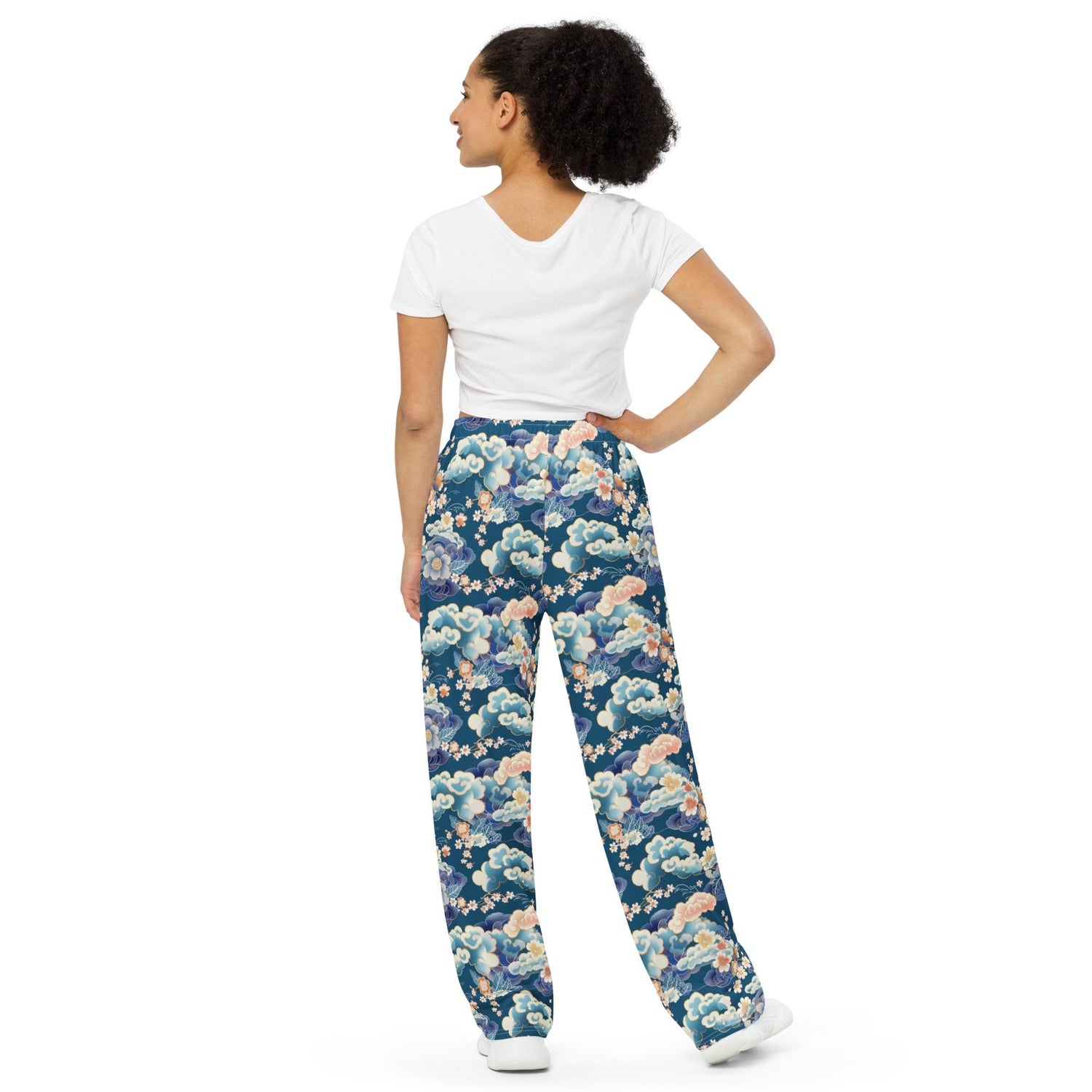Chinoiserie Delight: Unisex Wide-Leg Relaxed Style Pants – All-Over Print