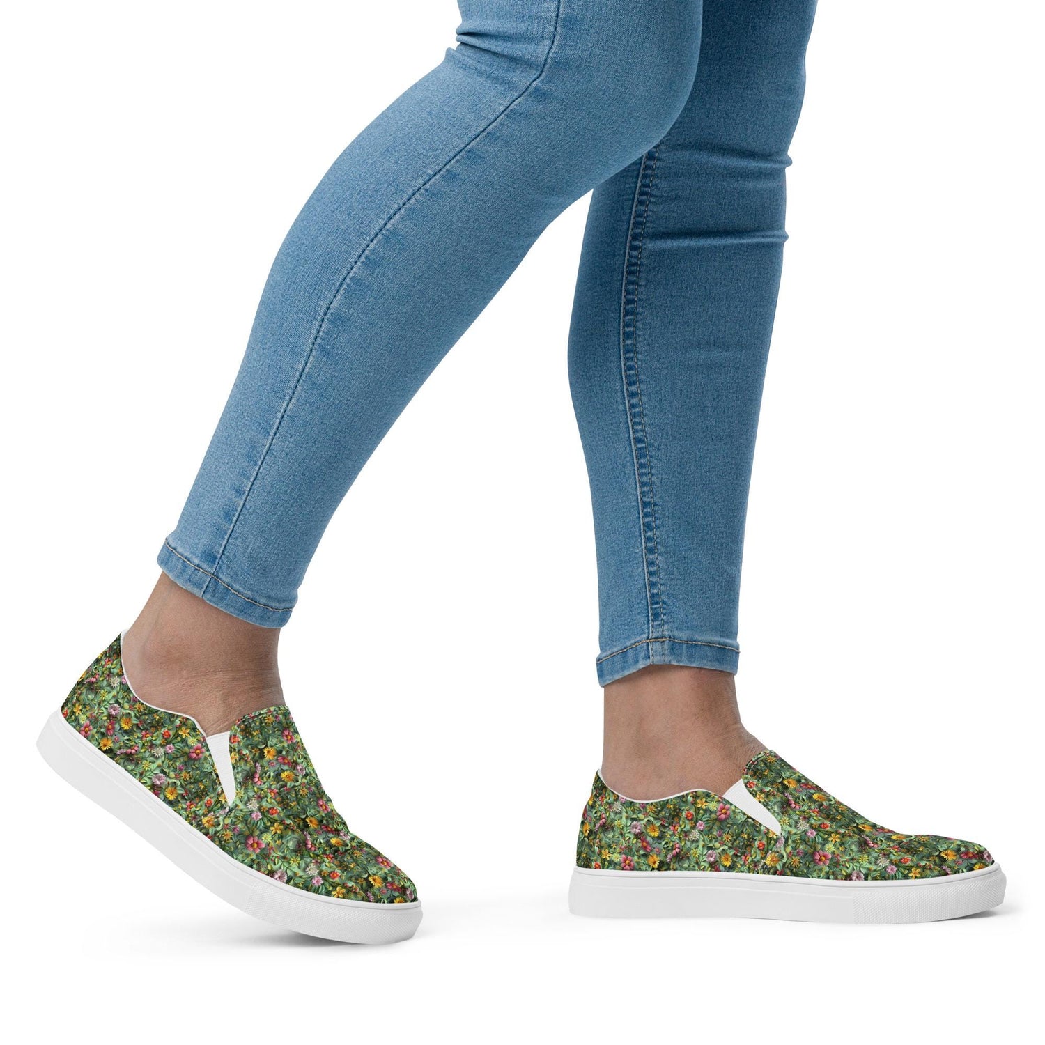 Stylish All Over Print Vibrant Women’s Slip-On Canvas Shoes - Unique Artistic Footwear for Every Occasion