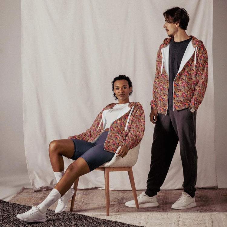 Color Burst Unisex Zip Hoodie - Vibrant All Over Print Sweatshirt for Men & Women – Bold, Comfortable, and Stylish The Aurora Touch