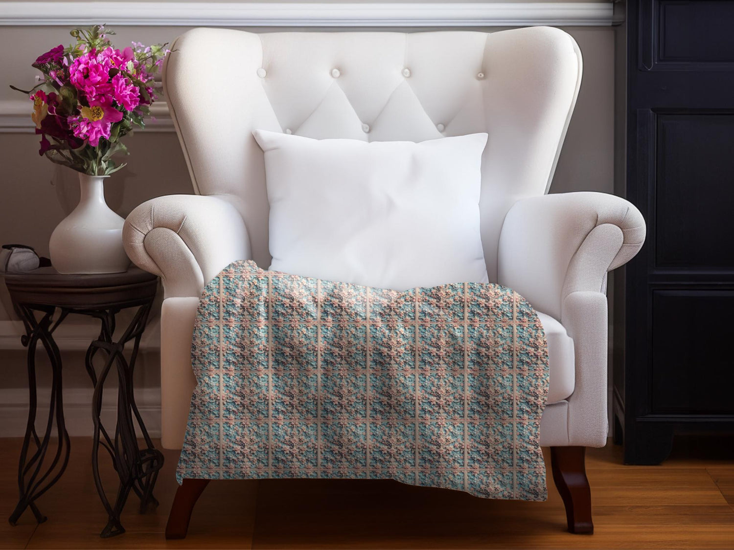 Victorian Style 3D Velveteen Plush Blanket Throw - Soft Cozy Home Decor, Warm Winter Gift, Luxury Bedding, Elegant Couch Accent, Unique