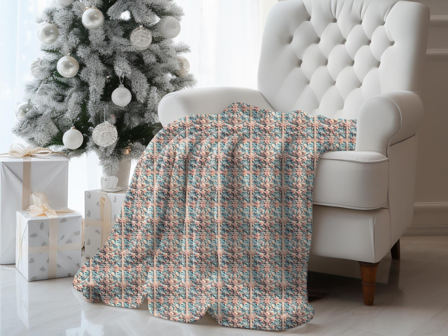 Victorian Style 3D Velveteen Plush Blanket Throw - Soft Cozy Home Decor, Warm Winter Gift, Luxury Bedding, Elegant Couch Accent, Unique