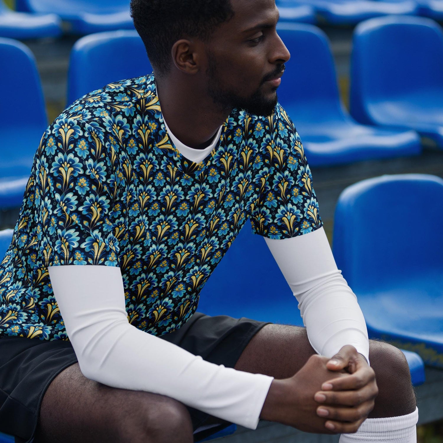 Bright Colorful Recycled Men’s Sports Jersey | Stylish, Eco-Friendly Activewear | Trendy Athletic Shirt | Comfortable, Fashion Sportswear