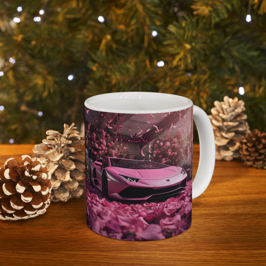 Personalized Pink Lamborghini Ceramic Mug 11oz | Luxury Car Design Coffee & Tea Mug | Sexy Holiday Gift | Custom Lamborghini Mug